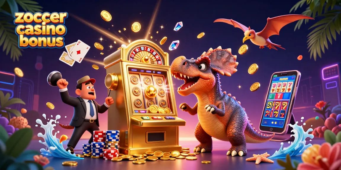 Experience the thrill of winning with the zoccer casino bonus as a pachycephalosaurus celebrates jackpot wins.