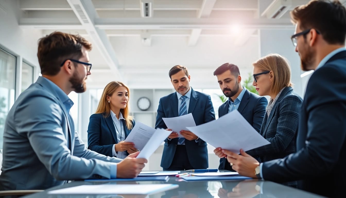 Headhunter Ingenieure bei der Vorstellung neuer Talente in einem modernen Büro.