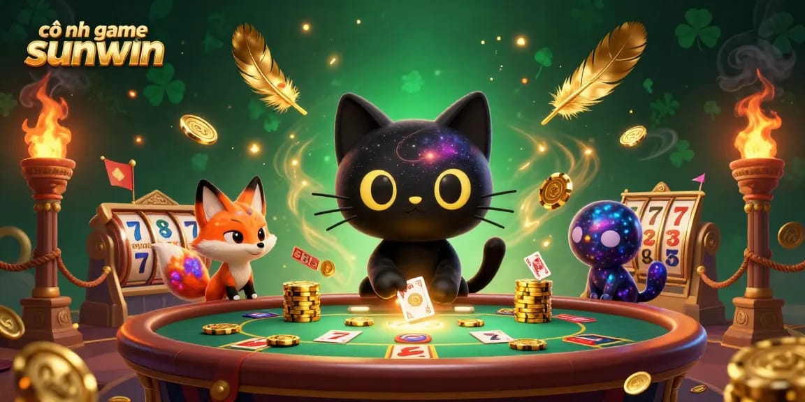 Engage with the cổng game sunwin and win big at a cosmic casino with vibrant characters and elements.
