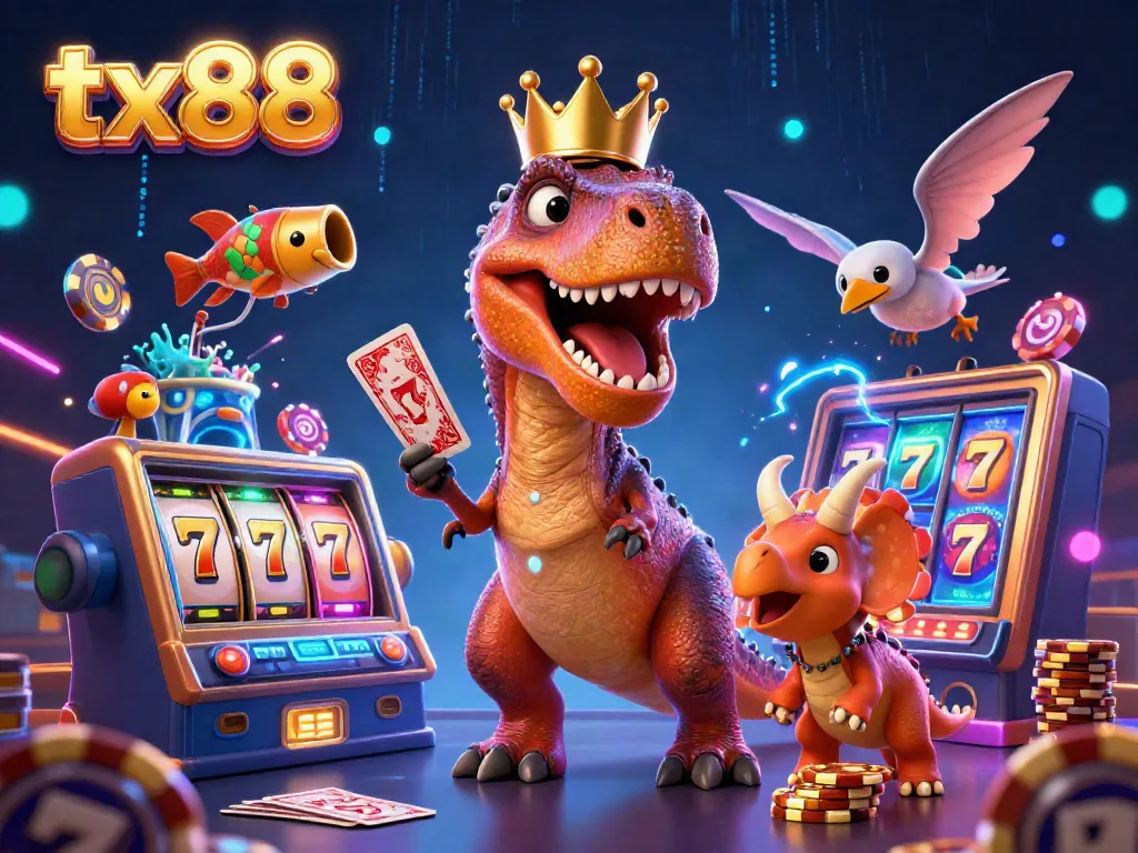 Engage with tx88's dynamic casino experience featuring colorful characters, slots, and underwater elements.