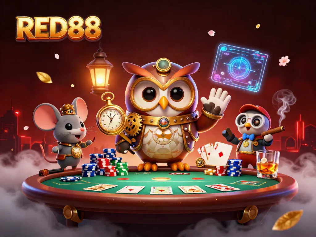 Engage in thrilling gameplay at RED88 with dynamic casino elements and steampunk characters.