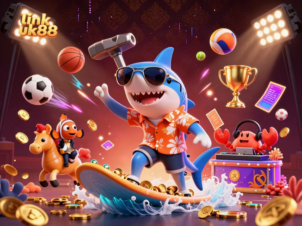 Bet on your success with link uk88 showcasing vibrant characters surfacing in gold coins.