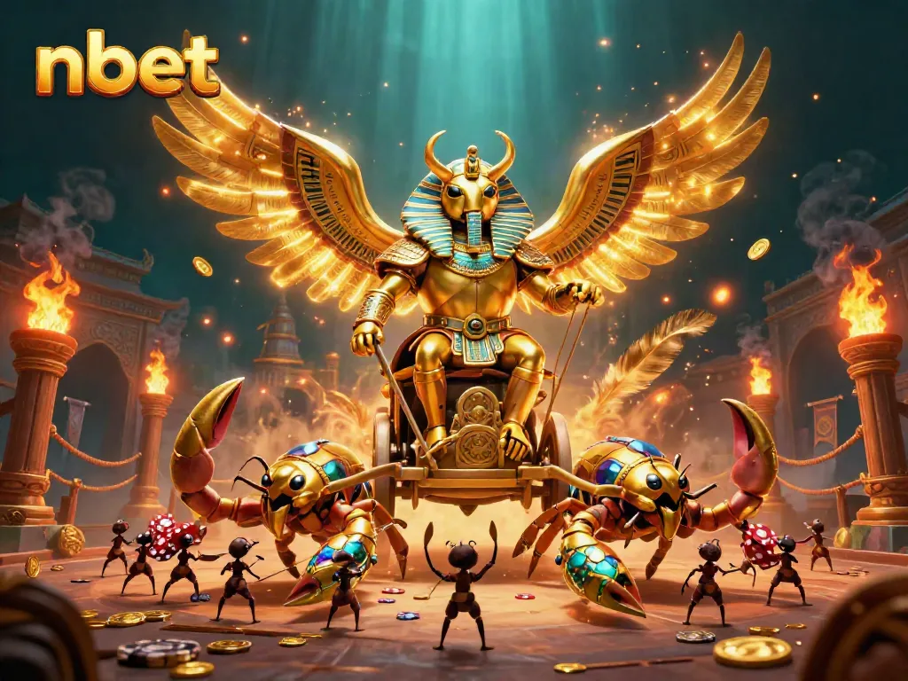 Engage with nbet's thrilling online casino experience through an energetic scene filled with gold coins and vibrant characters.