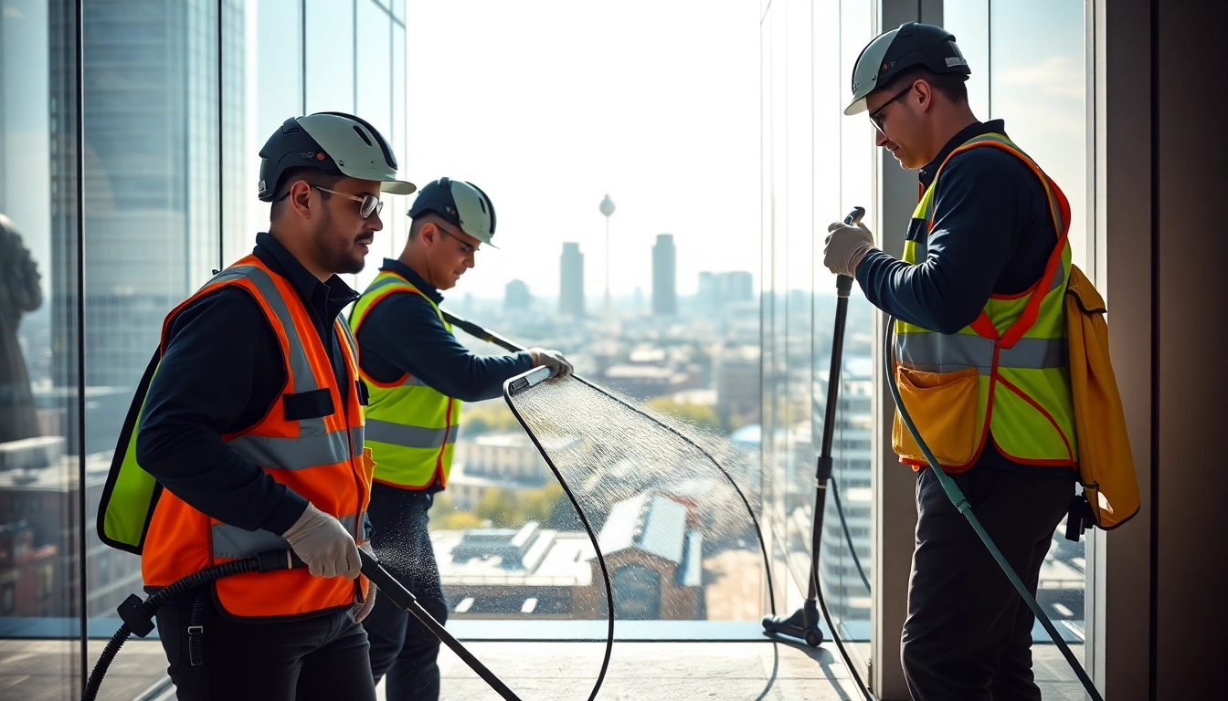 Professionelles Gebäudereinigungsunternehmen Berlin reinigt Fenster und Oberflächen in der Stadt.