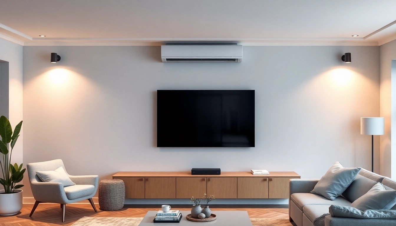 Klimaanlage kosten: Eine moderne Klimaanlage in einem eleganten Raum, die ansprechend installiert ist.
