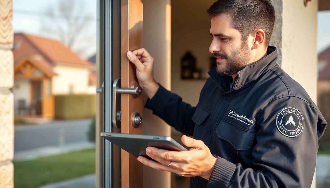 Experten-Schlüsseldienst vom Schlüsseldienst Pforzheim führt eine beschädigungsfreie Türöffnung durch